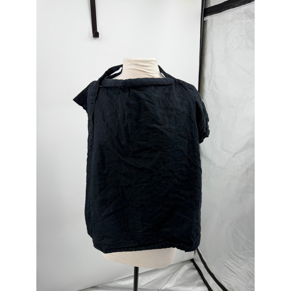Bebe au Lait Eyelet Nursing Cover Women OS Black Adjustable Cotton WHEB-920